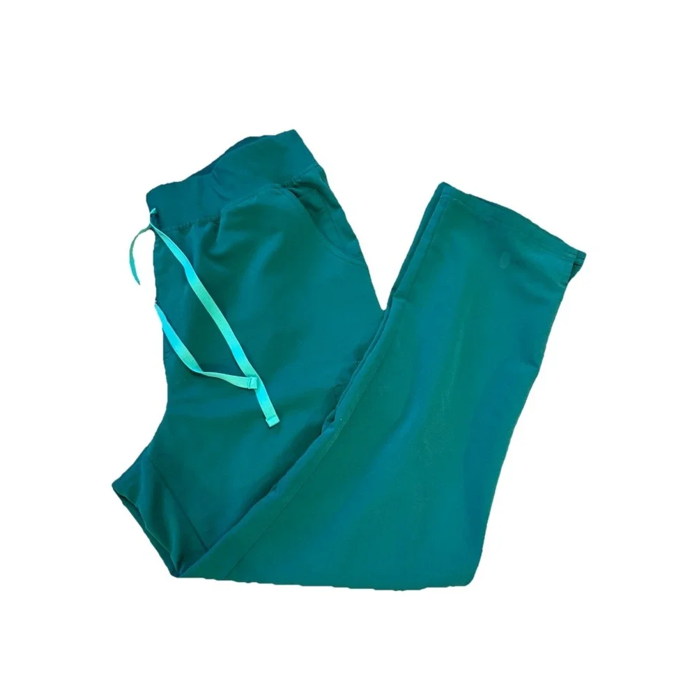 Figs Women's Yola Cargo Teal Green High Waisted Scrub Pants Size XL